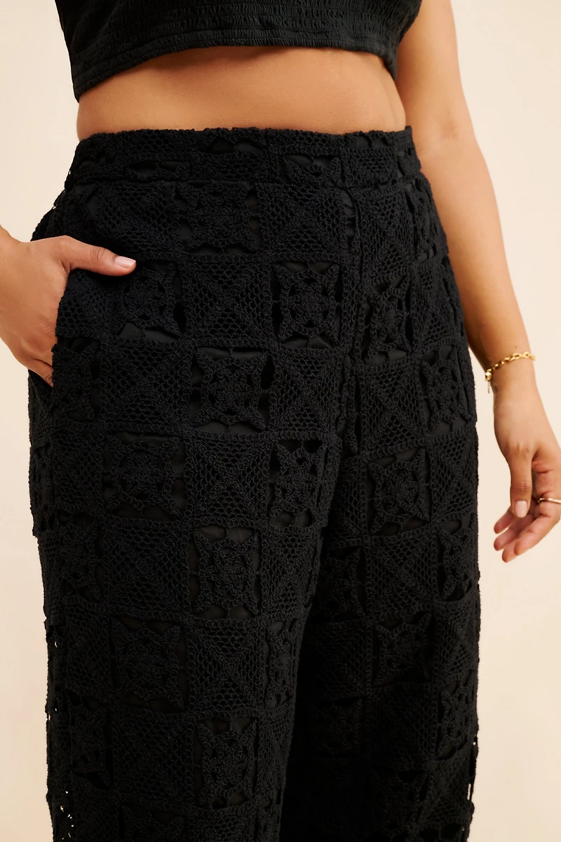 Eloquii Crochet Pull On Pants