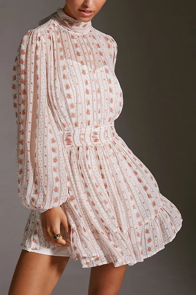 Let Me Be Mock Neck Sheer Mini Dress
