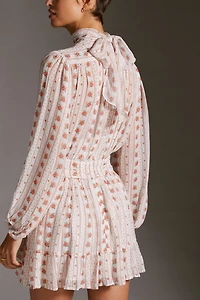 Let Me Be Mock Neck Sheer Mini Dress