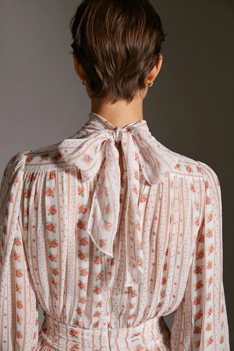 Let Me Be Mock Neck Sheer Mini Dress