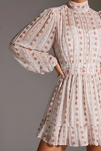 Let Me Be Mock Neck Sheer Mini Dress