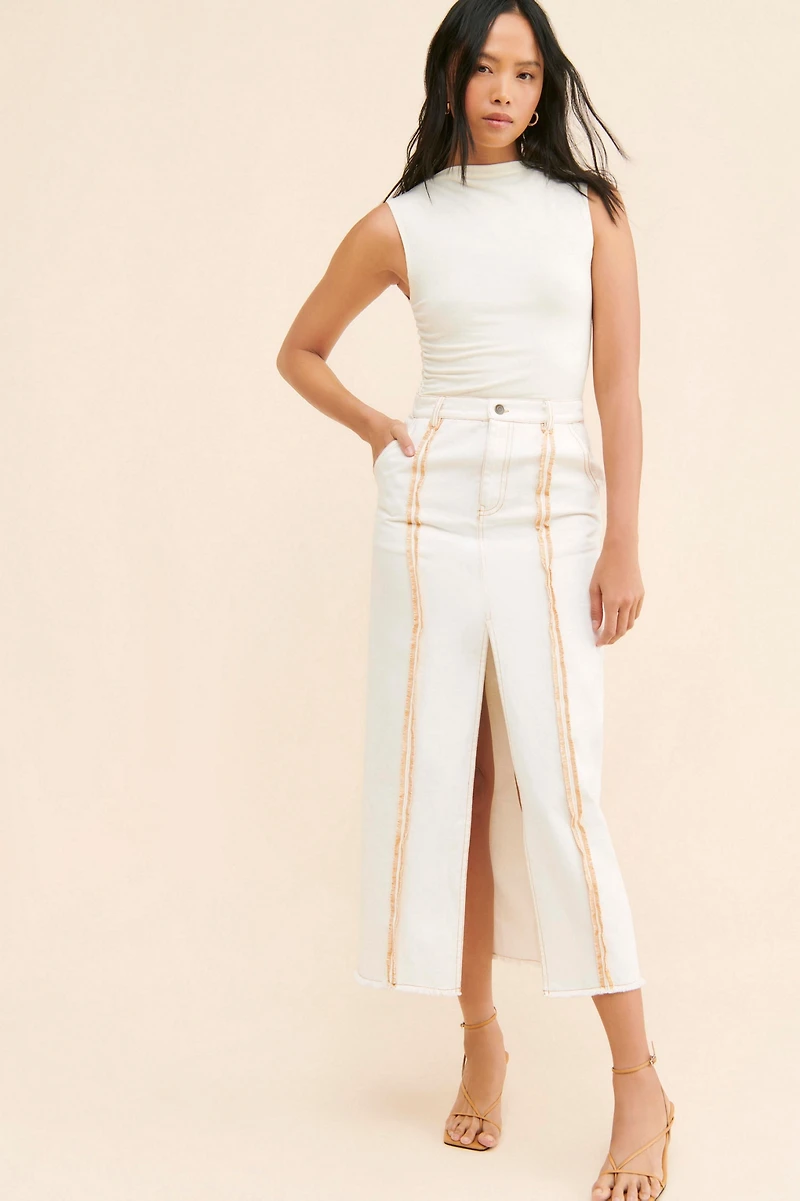 Moon River Overlock Midi Skirt