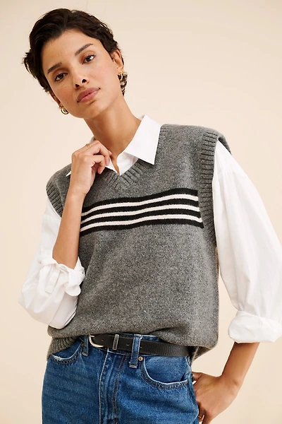 Dot and Lu Oversized Striped Vest