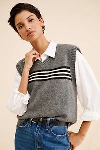 Dot and Lu Oversized Striped Vest