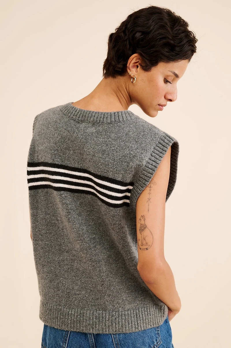 Dot and Lu Oversized Striped Vest