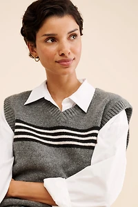 Dot and Lu Oversized Striped Vest