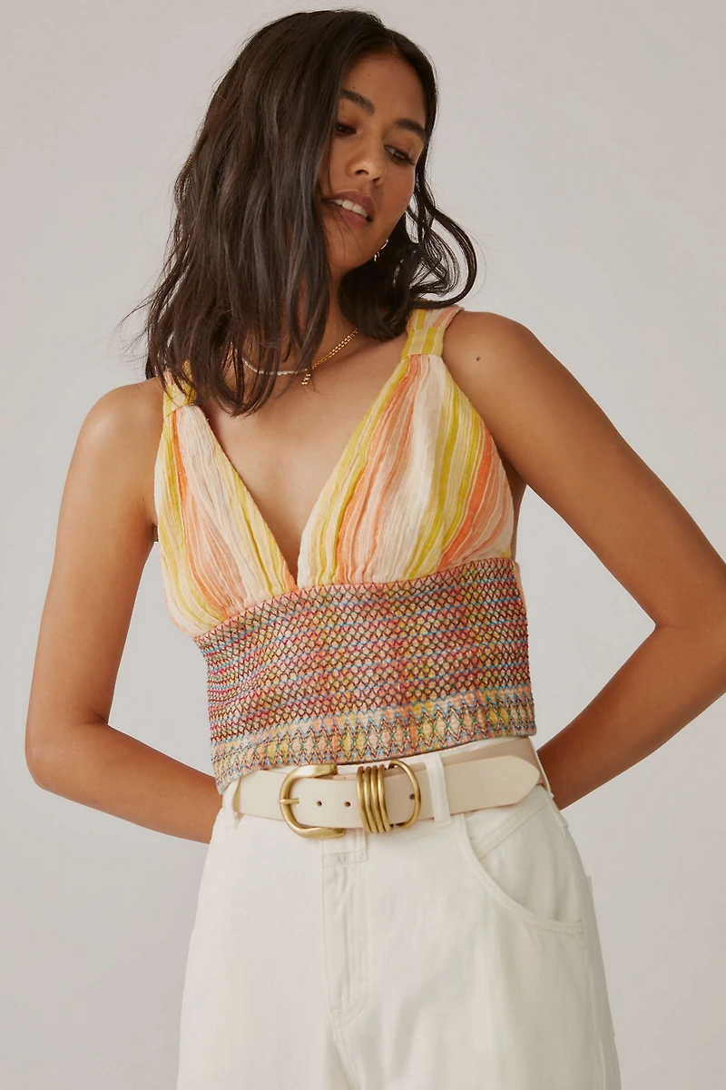 Striped Smocked Tank