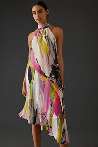 Silk Halter Midi Dress