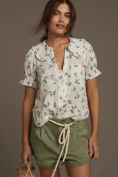 Pilcro Keira Collared Button-Front Blouse