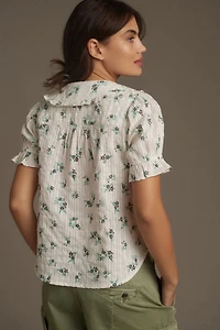 Pilcro Keira Collared Button-Front Blouse