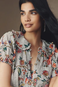 Pilcro Keira Collared Button-Front Blouse