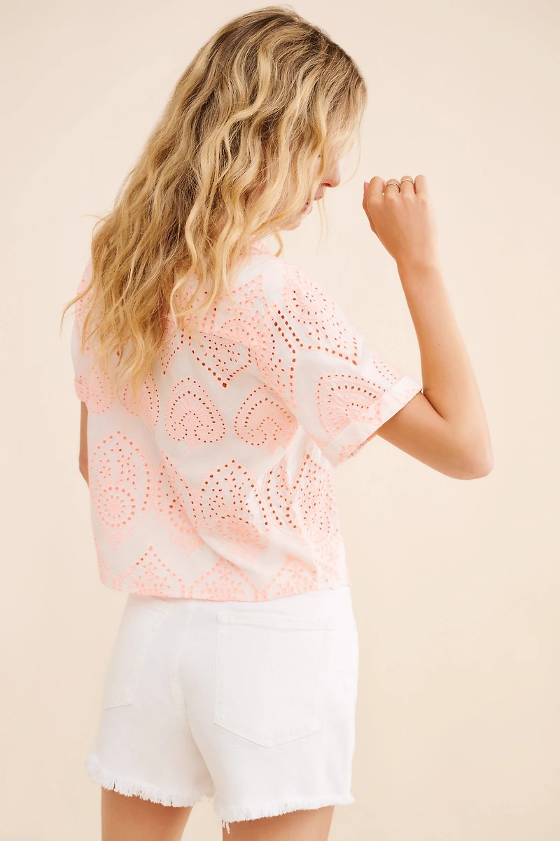 dRA Embroidered Eyelet Ruby Top