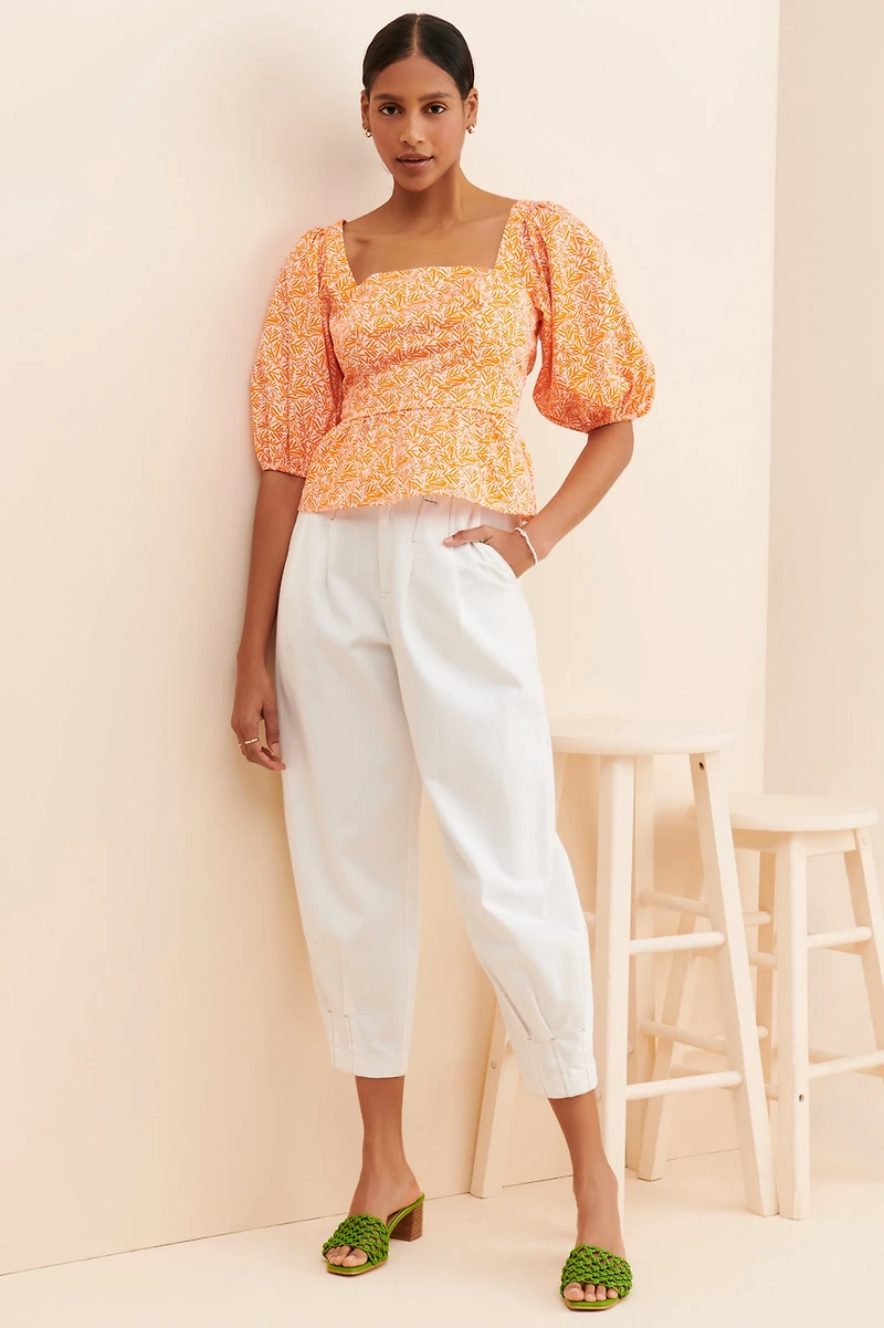 Hutch Tie Back Peplum Top
