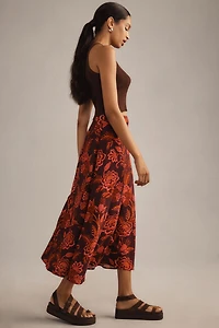 FARM Rio Satin-Slip Midi Skirt