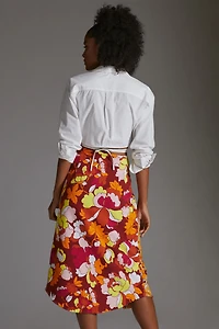 Maeve Button-Front Cutout Midi Skirt