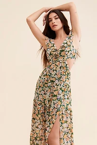 ASTR the Label Maxi Floral Cutout Dress
