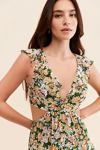 ASTR the Label Maxi Floral Cutout Dress
