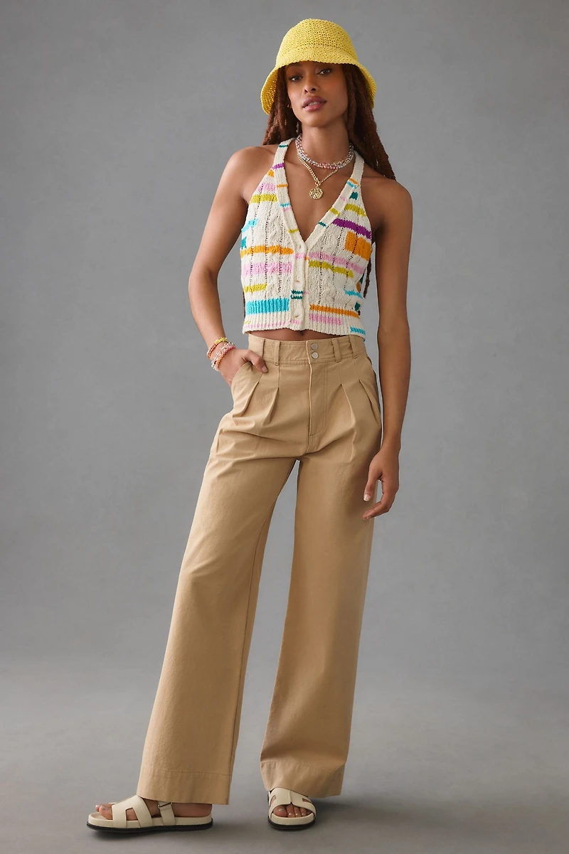Button-Front Knit Cardigan