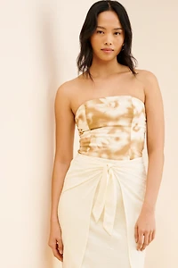 Sams?e Saelynn Linen Strapless Top