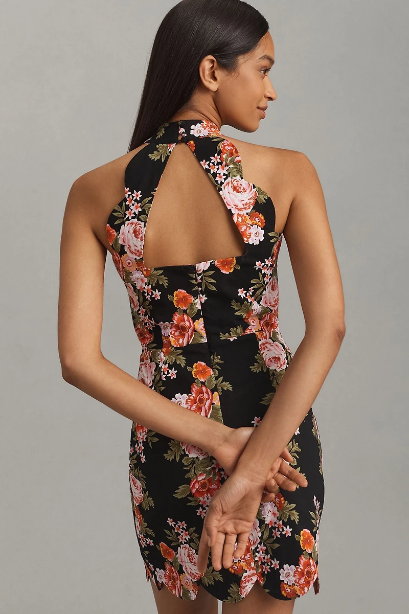Halter Scallop Mini Dress