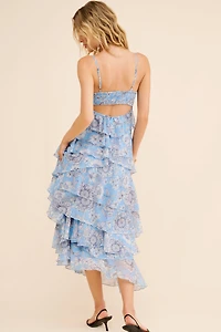 Ollari Chiffon Tiered Maxi Dress