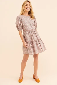 English Factory Floral Puff Sleeve Mini Dress