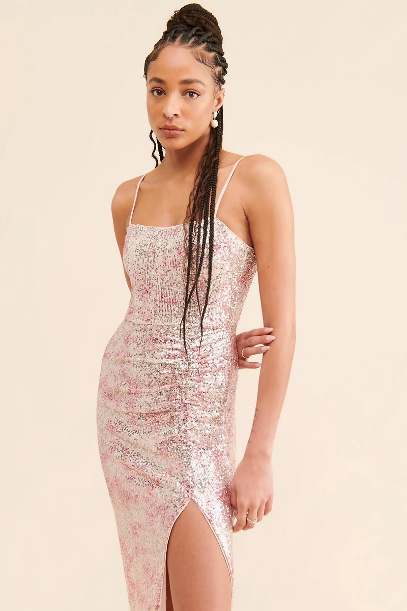 Saylor Claude Midi Sequin Dress
