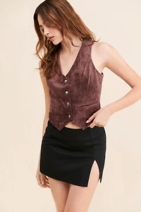 [BLANKNYC] Bay Leaf Faux Suede Vest