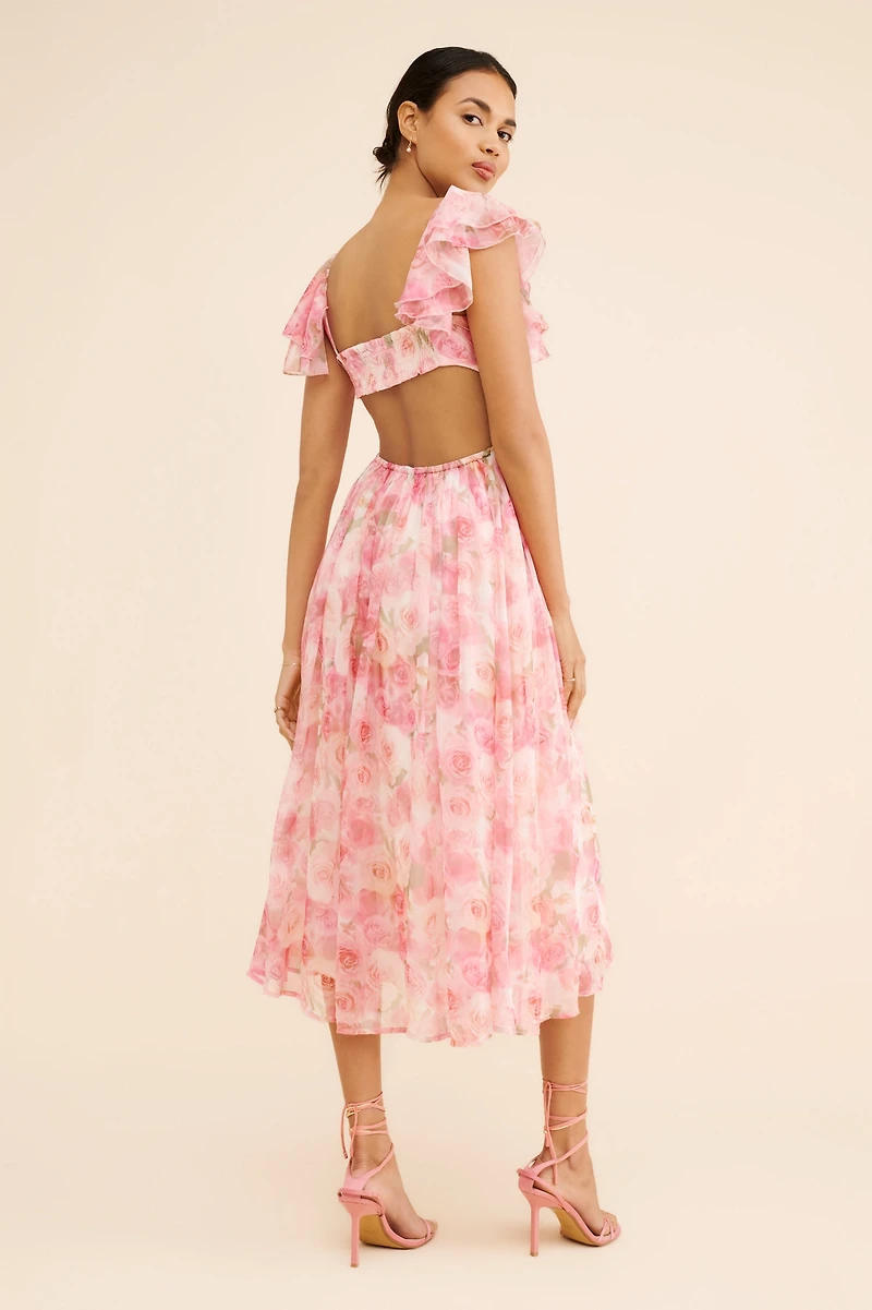 Rachel Parcell Chiffon Ruffle Midi Dress