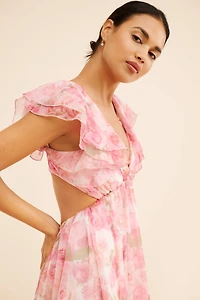 Rachel Parcell Chiffon Ruffle Midi Dress