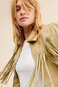 WeWoreWhat Fringe Faux Suede Jacket