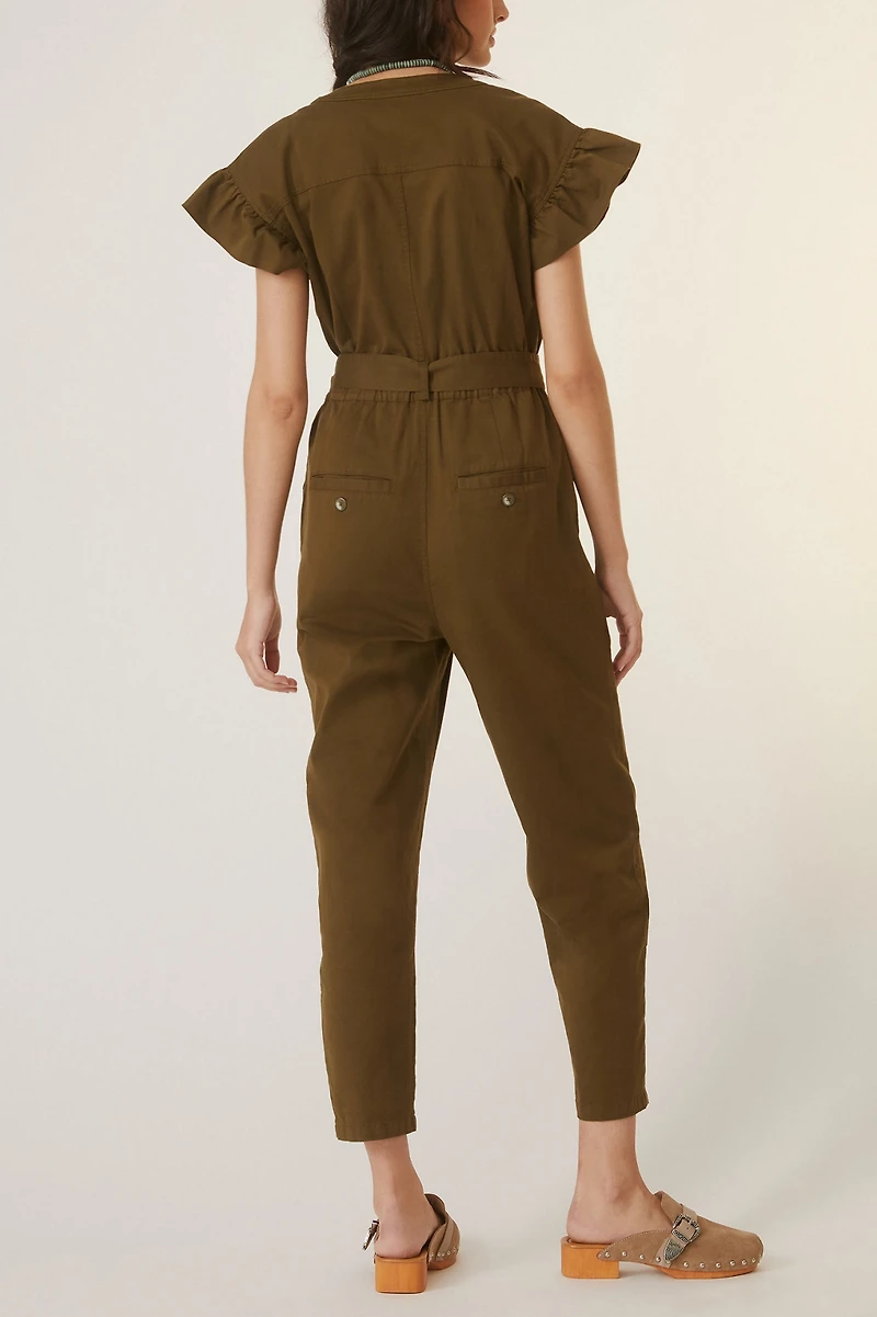 Tapered Ruffle Jumpsuit