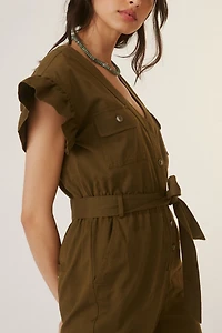 Tapered Ruffle Jumpsuit