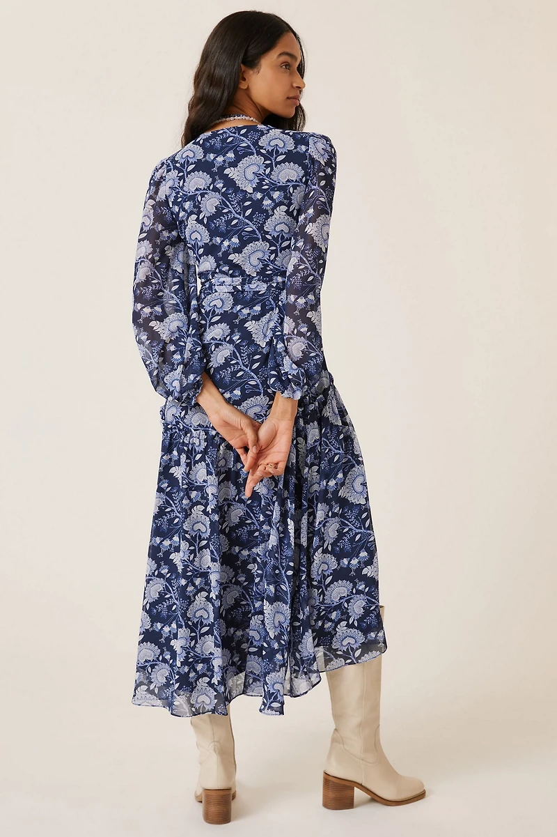 Hutch Abstract Wrap Maxi Dress