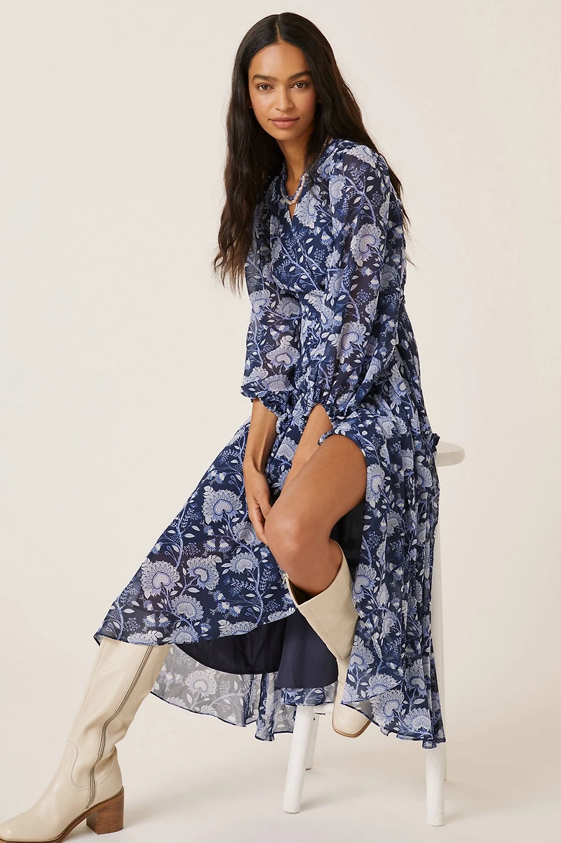 Hutch Abstract Wrap Maxi Dress