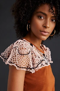 Lace Flutter Sleeve Top