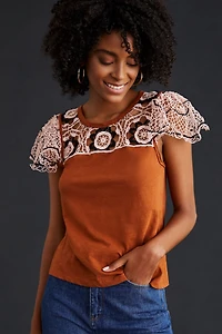 Lace Flutter Sleeve Top