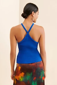 T.La Ribbed Halter Tank