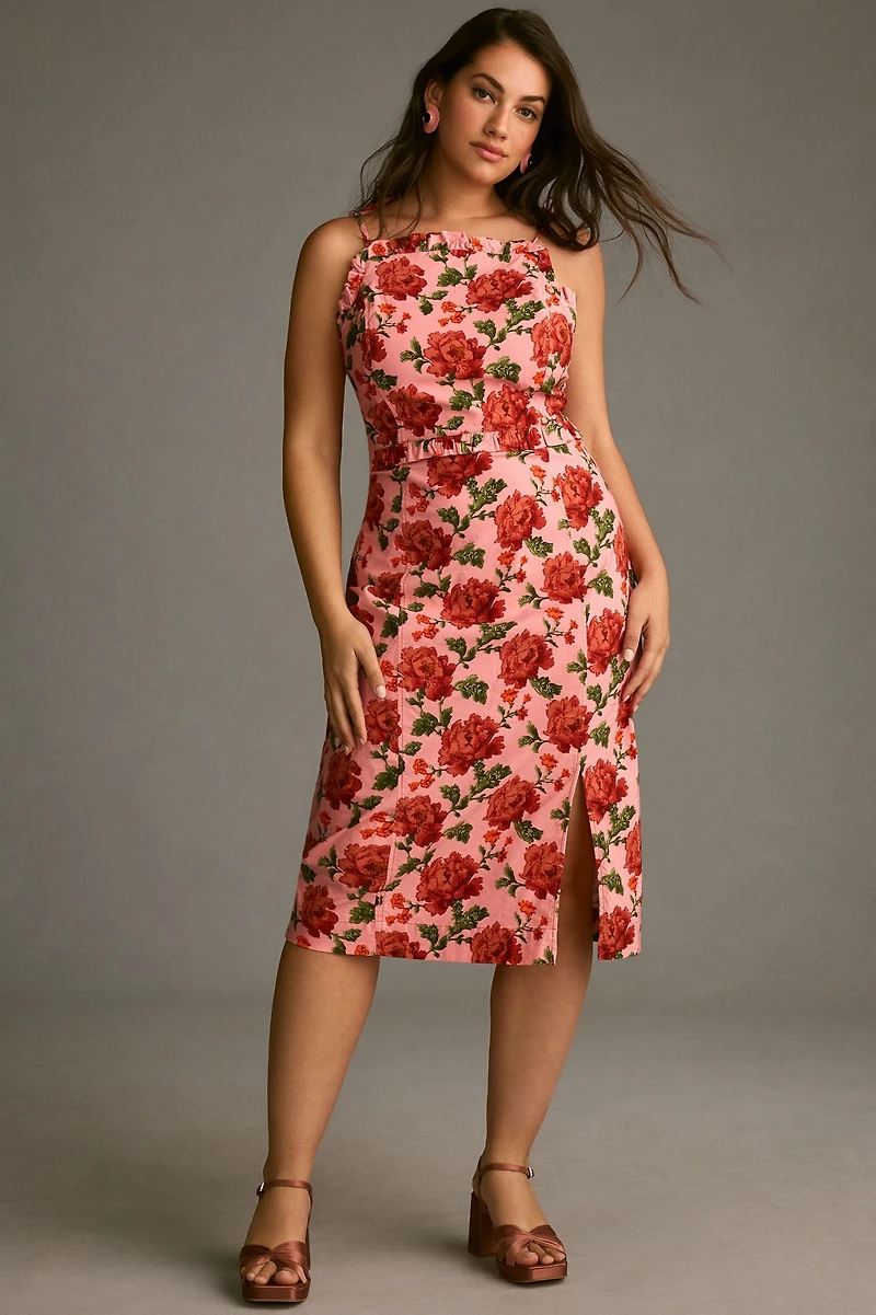 Ruffled Peplum Halter Dress