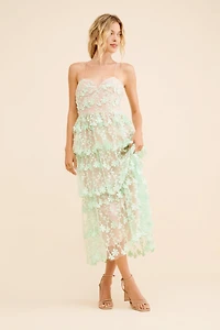 Endless Rose Lace Layered Midi Dress