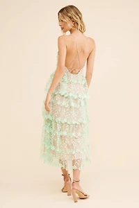Endless Rose Lace Layered Midi Dress