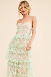Endless Rose Lace Layered Midi Dress