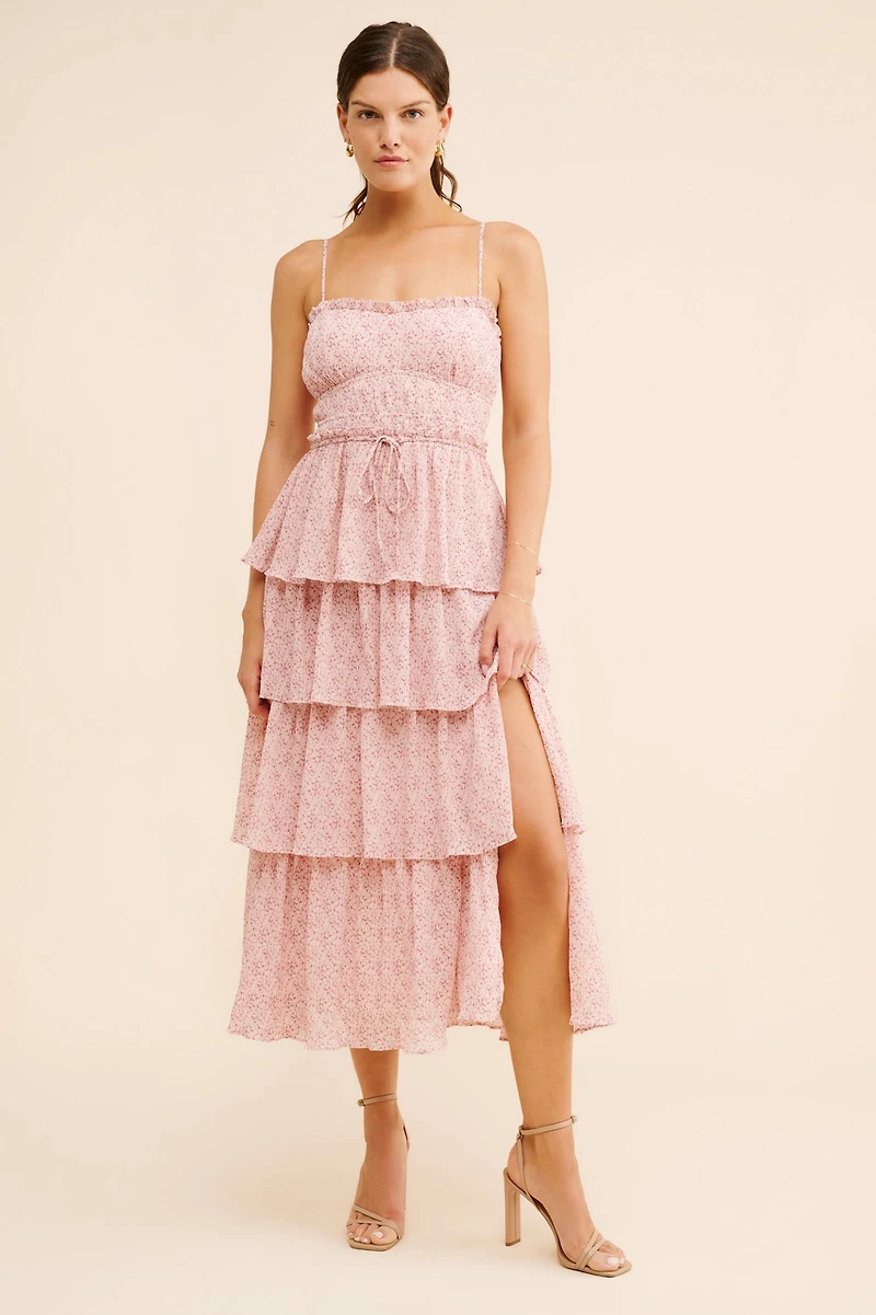 ASTR the Label Harriet Tiered Midi Dress