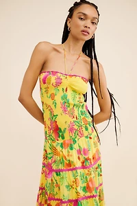 FARM Rio Delicate Fruit Garden Halter Maxi Dress