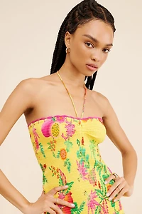 FARM Rio Delicate Fruit Garden Halter Maxi Dress