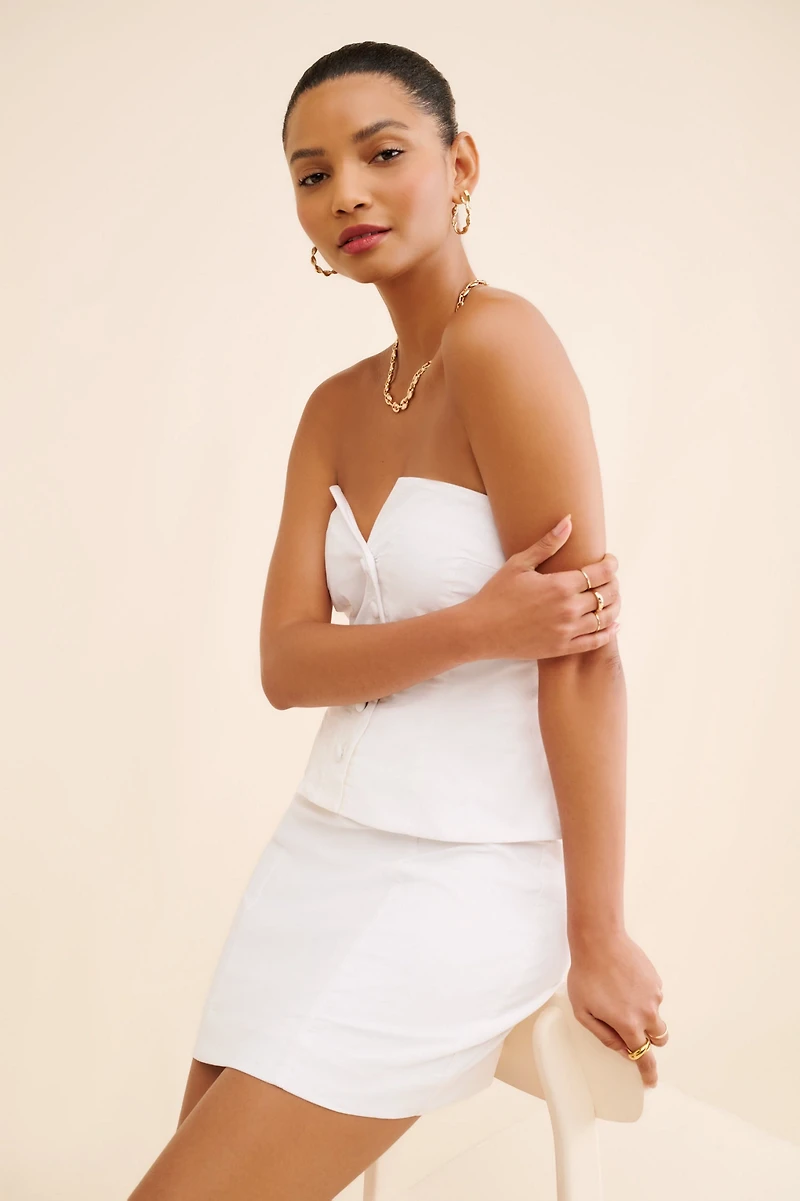 BHLDN Strapless Vest Mini Dress