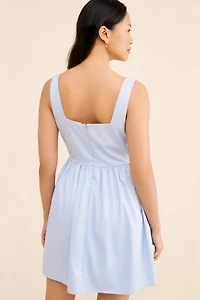 Flat White Bow Mini Dress