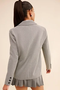 Flat White Tailored Houndstooth Blazer