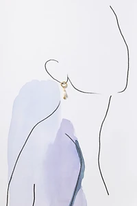 Jackie Mack Pearl Huggie Hoop Earrings