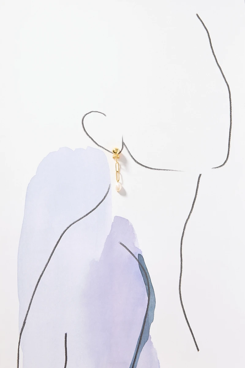 Jackie Mack Mismatched Pearl Chain Drop Earrings